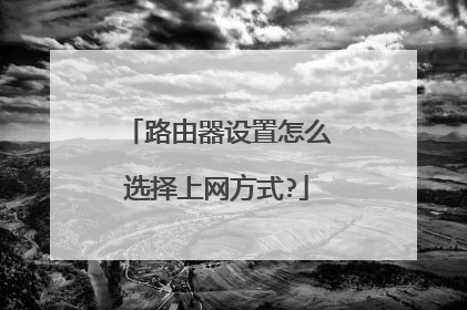 路由器设置怎么选择上网方式?