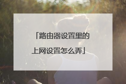路由器设置里的上网设置怎么弄
