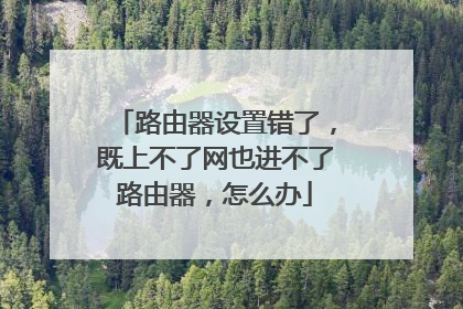 路由器设置错了,既上不了网也进不了路由器,怎么办