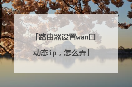 路由器设置wan口动态ip，怎么弄