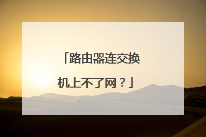 路由器连交换机上不了网?