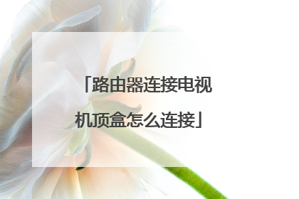 路由器连接电视机顶盒怎么连接