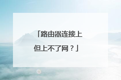 路由器连接上但上不了网？