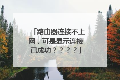 路由器连接不上网，可是显示连接已成功？？？？