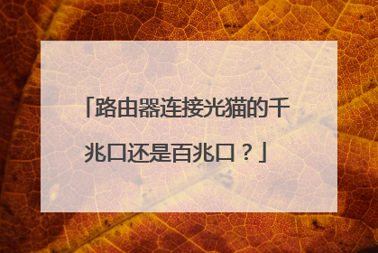 路由器连接光猫的千兆口还是百兆口?