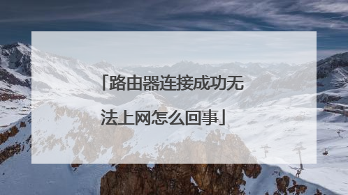 路由器连接成功无法上网怎么回事
