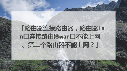 路由器连接路由器,路由器lan口连接路由器wan口不能上网、第二个路由器不能上网?