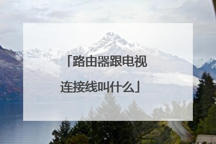 路由器跟电视连接线叫什么