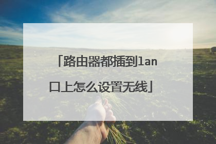 路由器都插到lan口上怎么设置无线