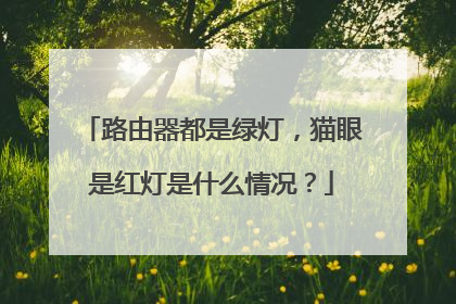 路由器都是绿灯，猫眼是红灯是什么情况？