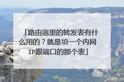 路由器里的转发表有什么用的？就是填一个内网IP跟端口的那个表