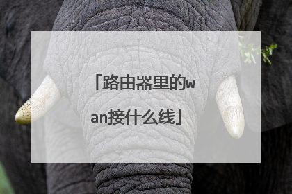 路由器里的wan接什么线