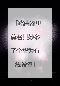 路由器里莫名其妙多了个华为有线设备