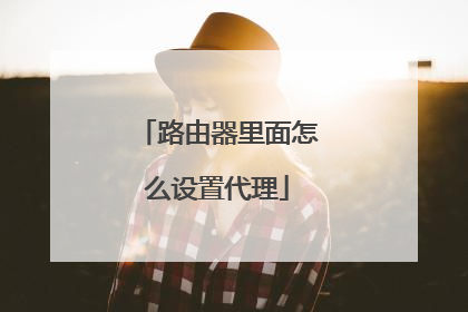 路由器里面怎么设置代理