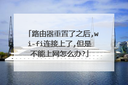 路由器重置了之后,wi-fi连接上了,但是不能上网怎么办?