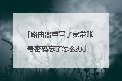 路由器重置了宽带账号密码忘了怎么办
