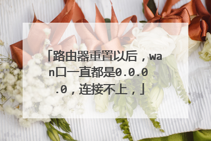 路由器重置以后,wan口一直都是0.0.0.0,连接不上,