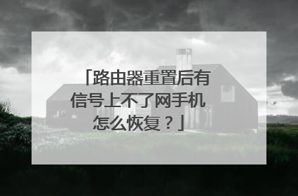 路由器重置后有信号上不了网手机怎么恢复？