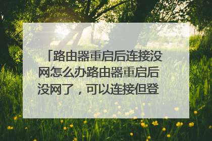 路由器重启后连接没网怎么办路由器重启后没网了，可以连接但登陆不了官网没法开启网络怎么办呀？