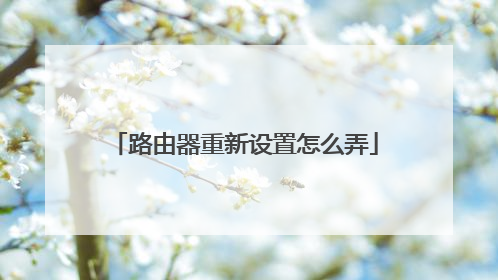 路由器重新设置怎么弄