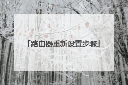路由器重新设置步骤
