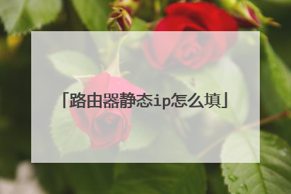 路由器静态ip怎么填