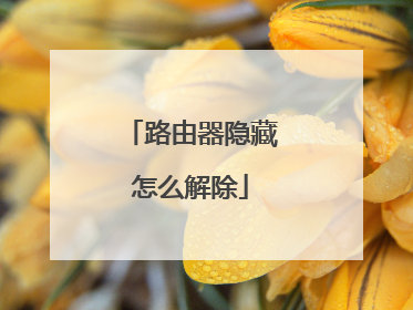 路由器隐藏怎么解除