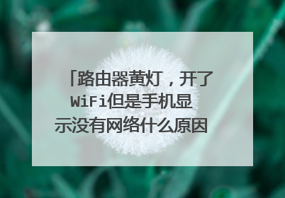 路由器黄灯，开了WiFi但是手机显示没有网络什么原因，在线等挺急的
