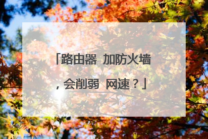 路由器 加防火墙，会削弱 网速？