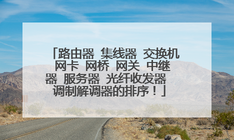 路由器 集线器 交换机 网卡 网桥 网关 中继器 服务器 光纤收发器 调制解调器的排序！