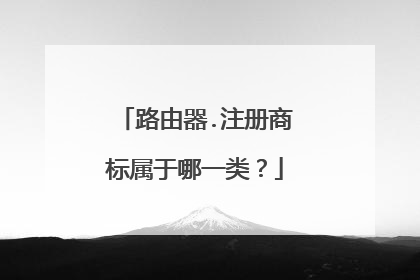 路由器.注册商标属于哪一类?