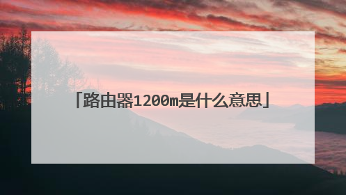 路由器1200m是什么意思