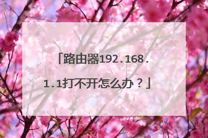 路由器192.168.1.1打不开怎么办？
