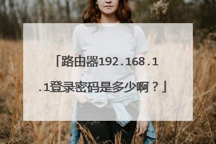 路由器192.168.1.1登录密码是多少啊？