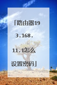 路由器193.168.11.1怎么设置密码