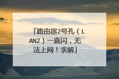 路由器2号孔（LAN2）一直闪，无法上网！求解