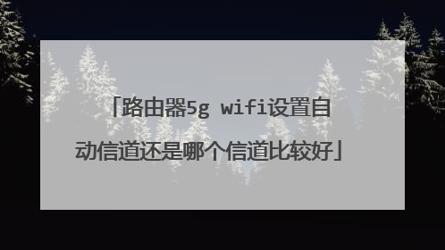 路由器5g wifi设置自动信道还是哪个信道比较好