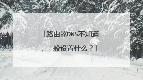 路由器DNS不知道,一般设置什么?