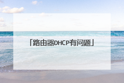 路由器DHCP有问题