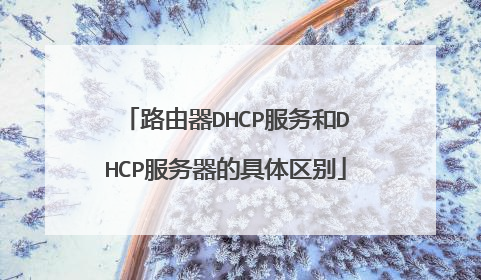 路由器DHCP服务和DHCP服务器的具体区别