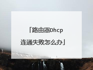 路由器Dhcp连通失败怎么办