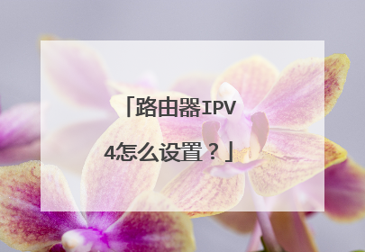 路由器IPV4怎么设置？