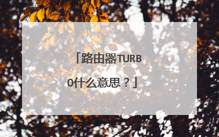 路由器TURBO什么意思?