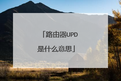 路由器UPD是什么意思