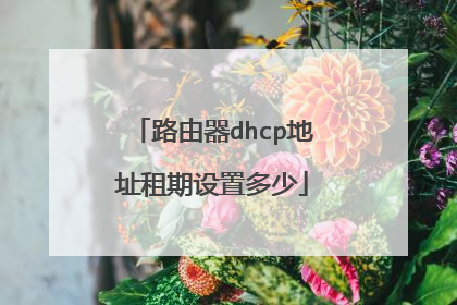 路由器dhcp地址租期设置多少