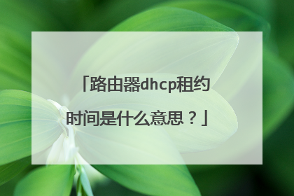 路由器dhcp租约时间是什么意思？