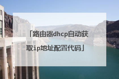 路由器dhcp自动获取ip地址配置代码