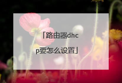 路由器dhcp要怎么设置