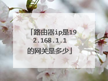 路由器ip是192.168.1.1的网关是多少