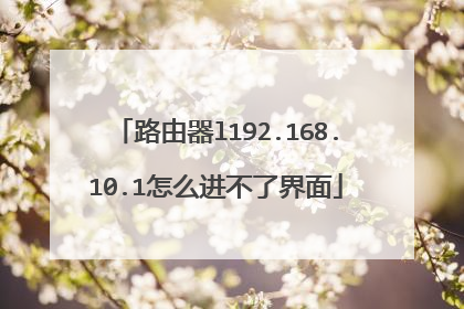 路由器l192.168.10.1怎么进不了界面